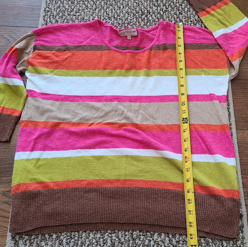 Jones New York L Women's Colorful Striped Sweater - Picture 13 of 13